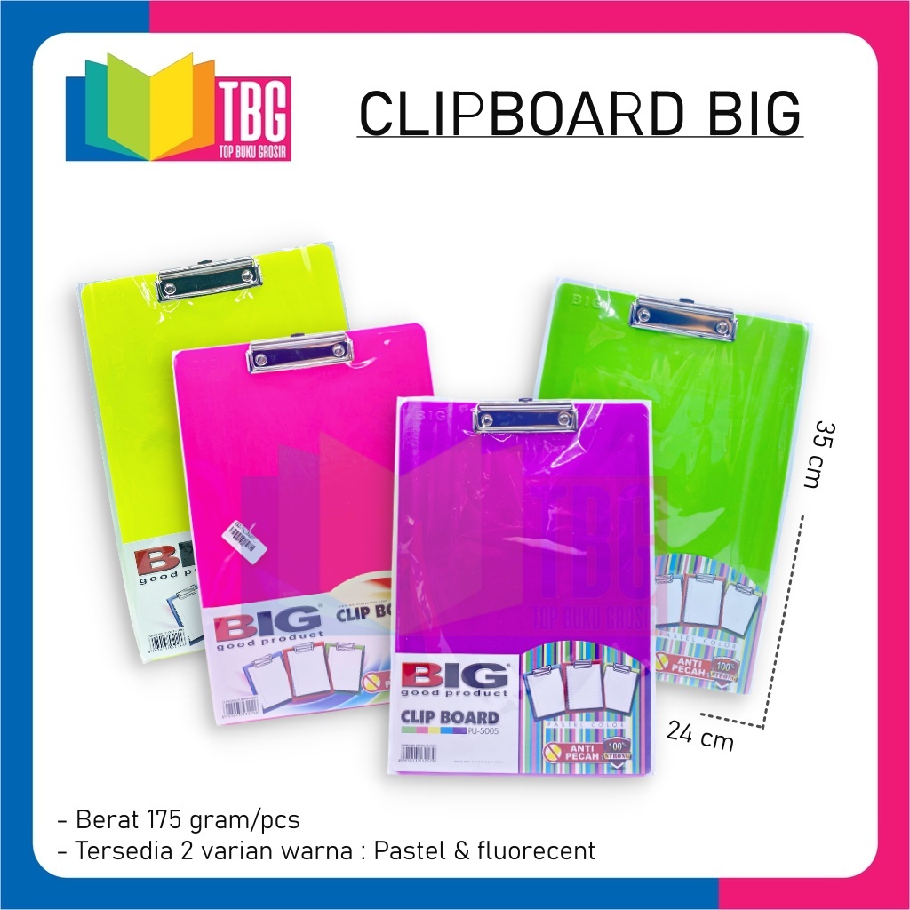 

1 PCS CLIPBOARD BIG / PAPAN JALAN / PAPAN DADA / PAPAN UJIAN / ALAS MENULIS