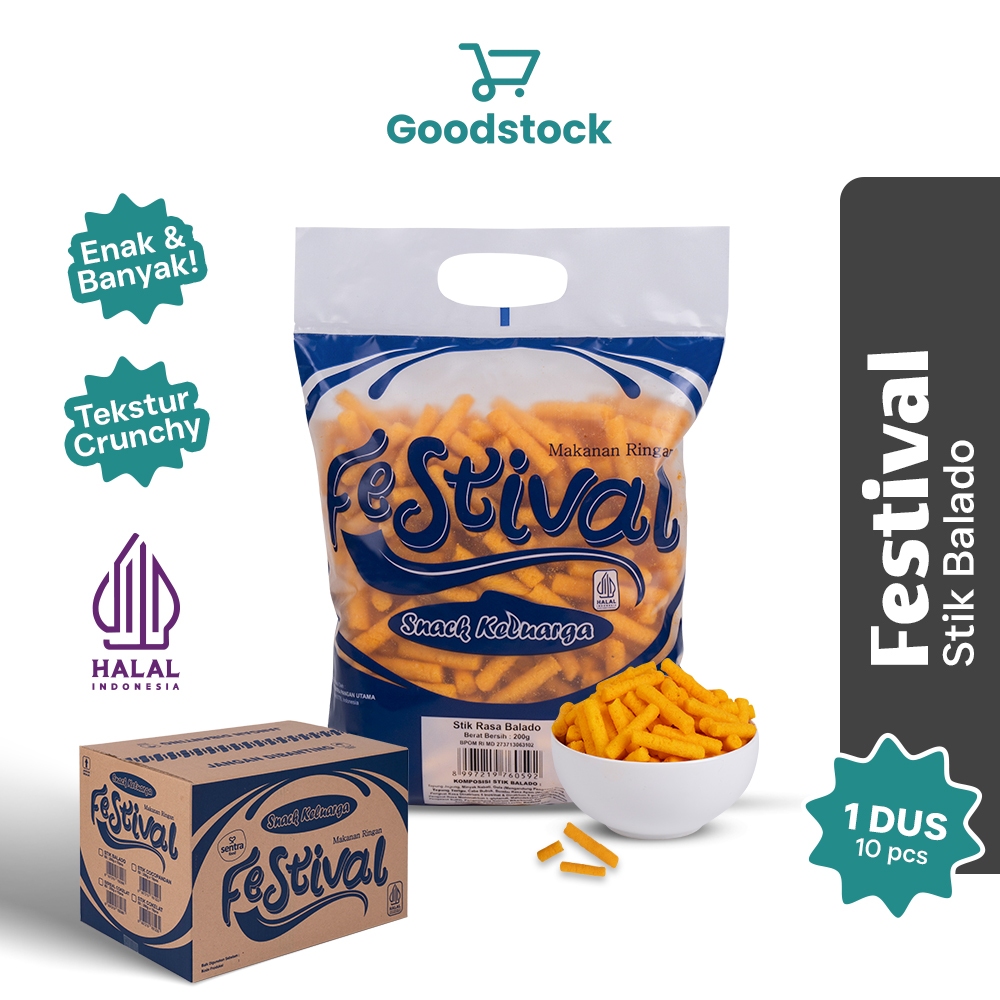 

⁠Snack Festival Stik Balado 1 Dus - Cemilan Snack Rasa Balado