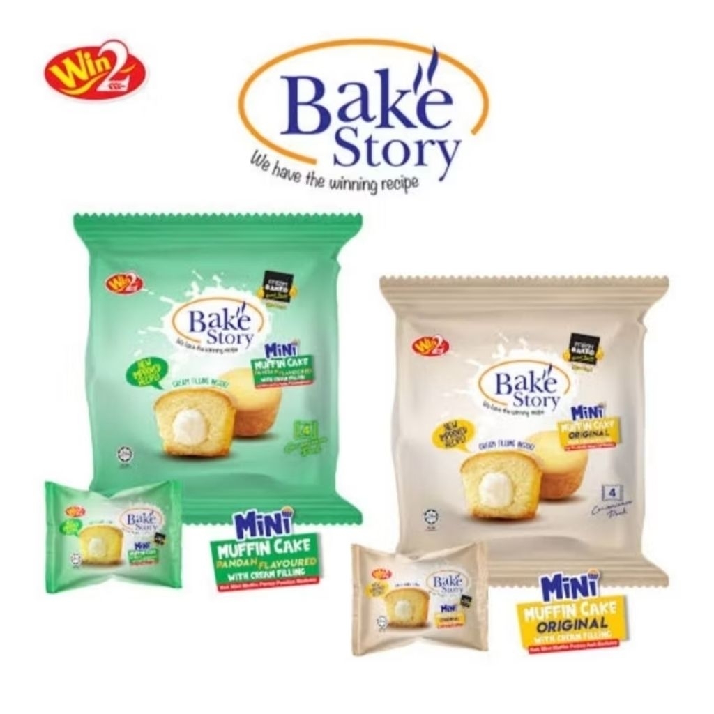 

Winwin Bake Story mini muffin cake original / pandan flavoured 10packs inside halal th