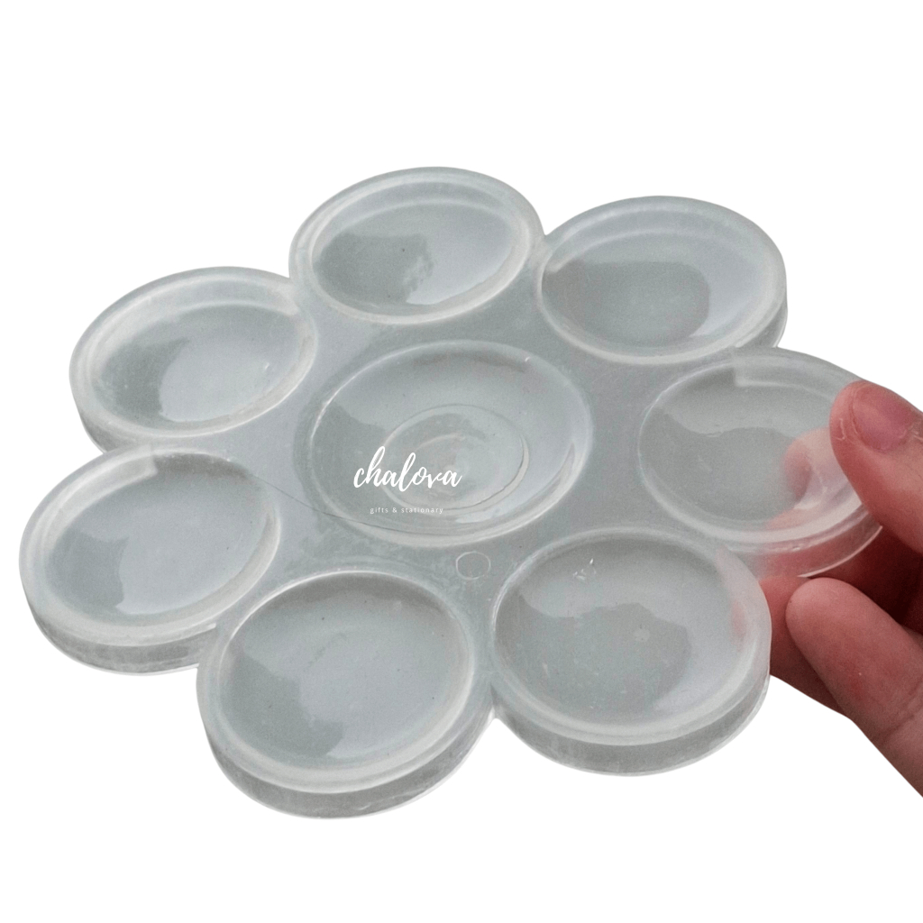 

[LUSIN] PALET WARNA BULAT BENING BESAR 8 LUBANG / PAINT PALLETE / PALET KUAS CAT MELUKIS PAINT TRAY ISI 12 PCS