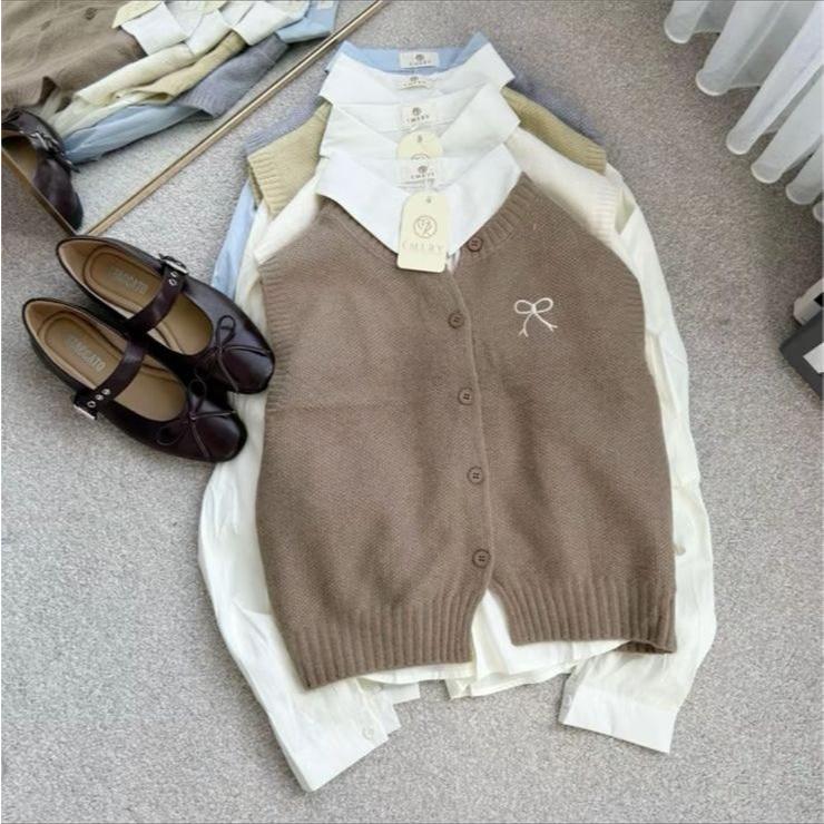 NAJWA - ( VEST DAN KEMEJA DIJUAL TERPISAH ) Tokio Vest Wanita Outer Kemeja Blouse Plus Rompi Casual 