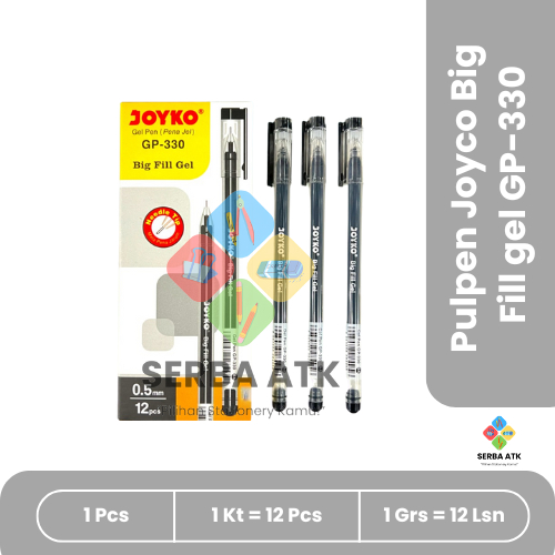 

[12 pcs] Pen/Pulpen cair murah Joyco Big Fill Gel GP-330 0,5mm warna hitam