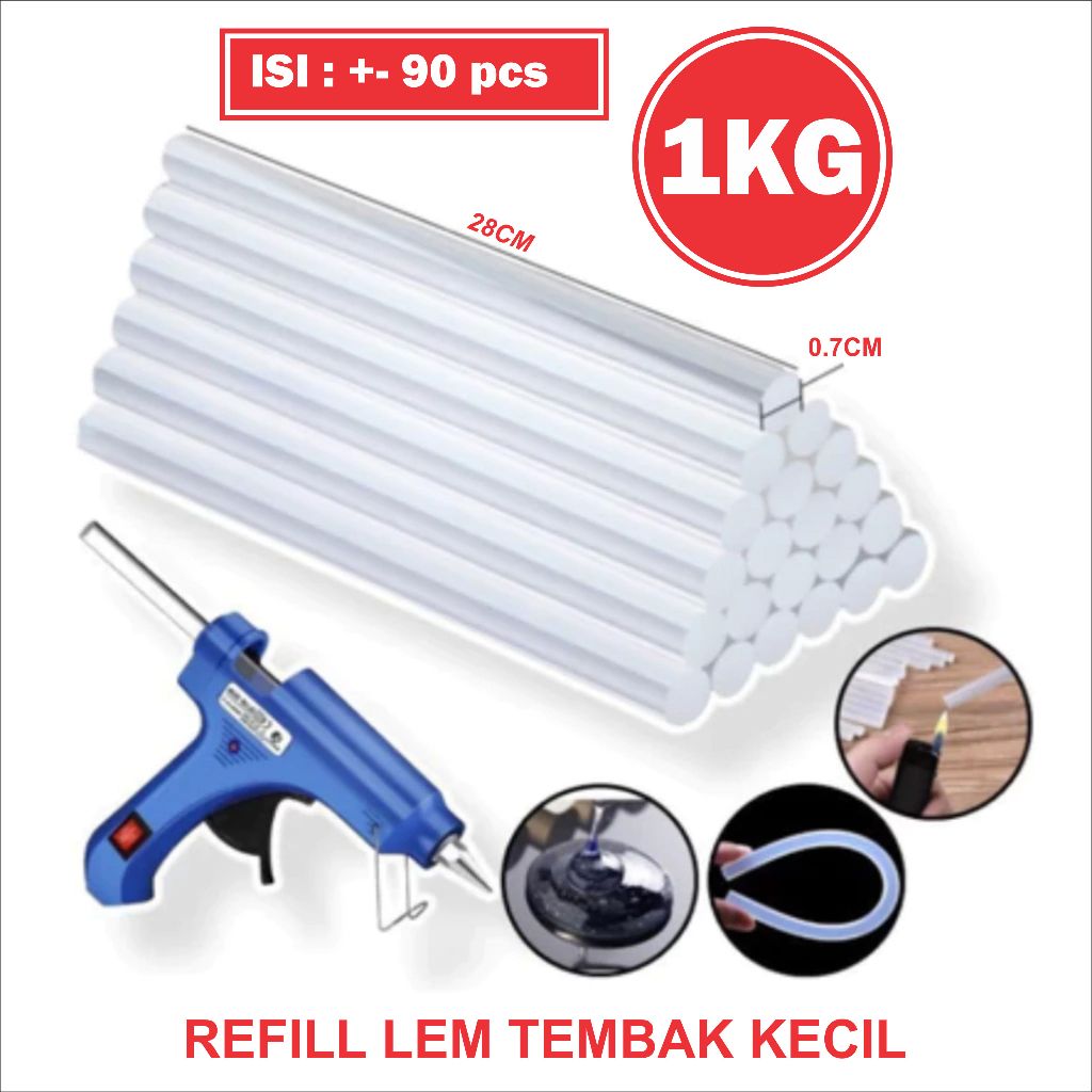 

1KG Lem Bakar/Isi Ulang Lem Tembak Kecil/0.8KG Refill Glue Gun /Lem Tembak Kecil (7mm)