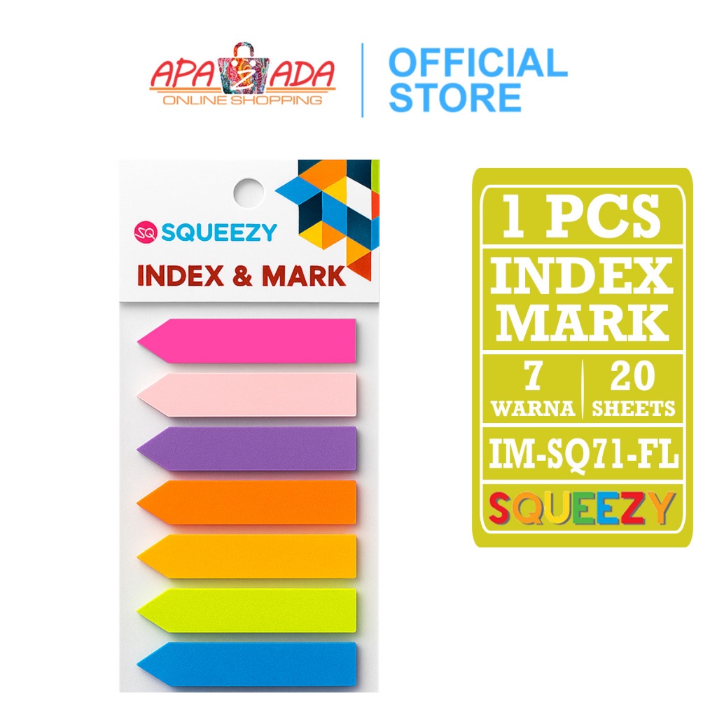 

Apazada - Index Mark Warna Flag [1 Pcs - 140 Lembar] / Penanda Bahan Kertas Squeezy 7 Warna IM-SQ71-FL