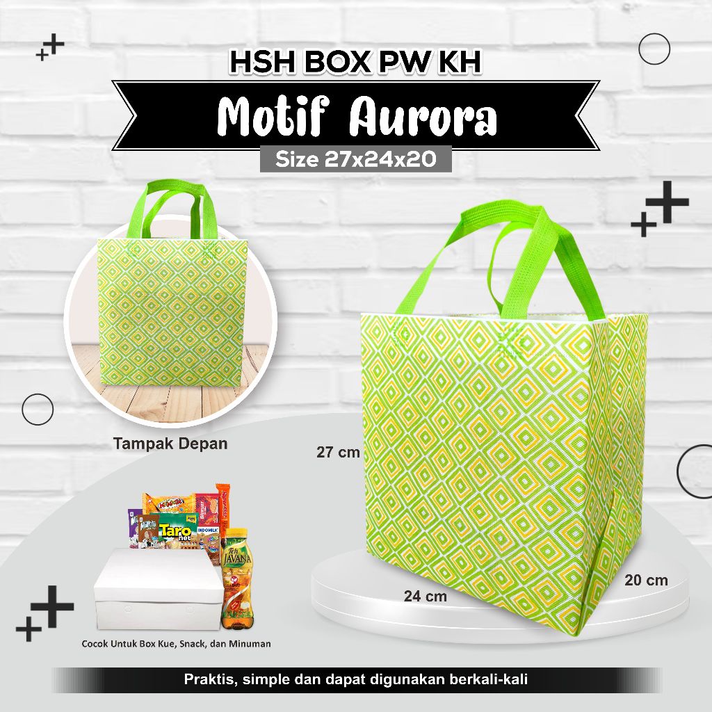

KUMASAN Tas Berkat Hajatan Tas Hantaran Kotak Nasi 20x20 | Tas Souvenir Kotak Nasi 20x20 | Tas Tasyakuran 27x24x20.