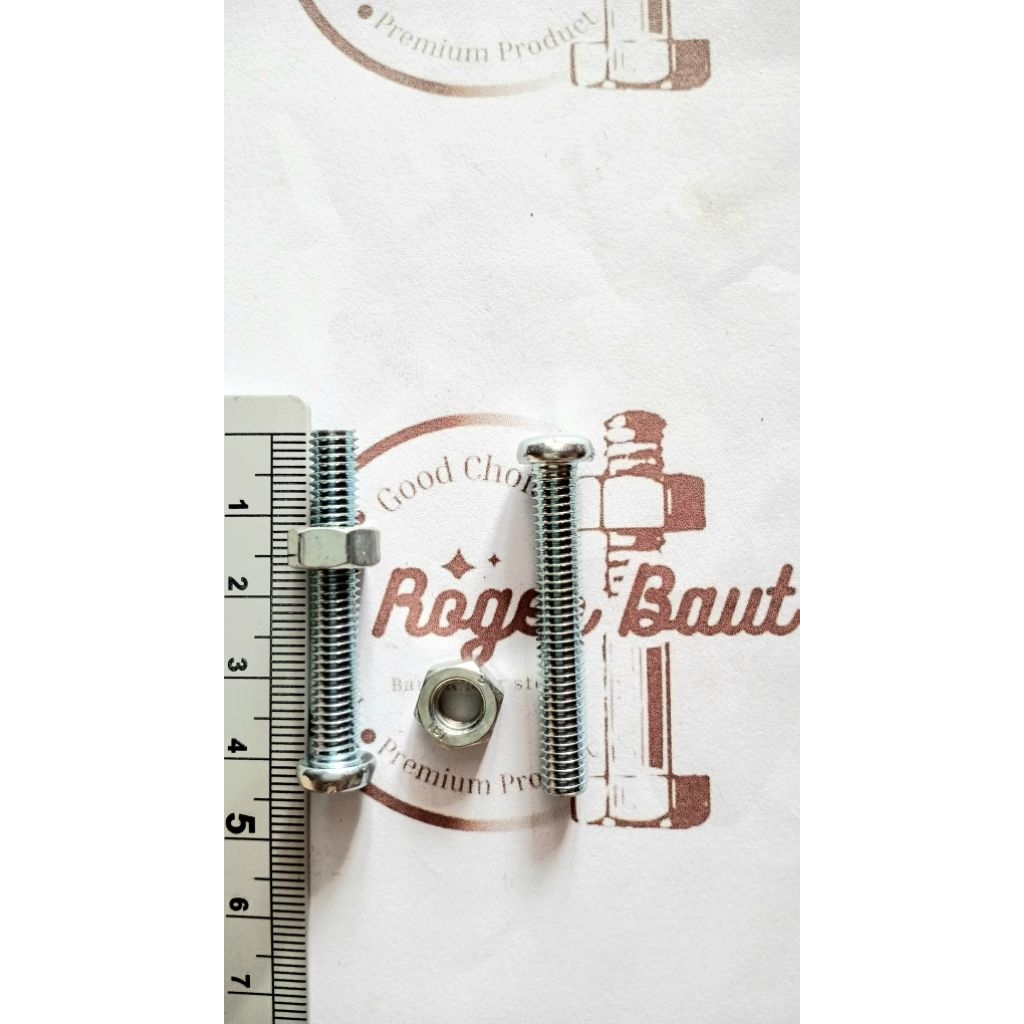 Baut Mur JP M6 x 4cm Kunci Obeng (+) Galvanis
1. Diameter Kepala Baut 10mm
2. Tebal Kepala Baut 3.5m