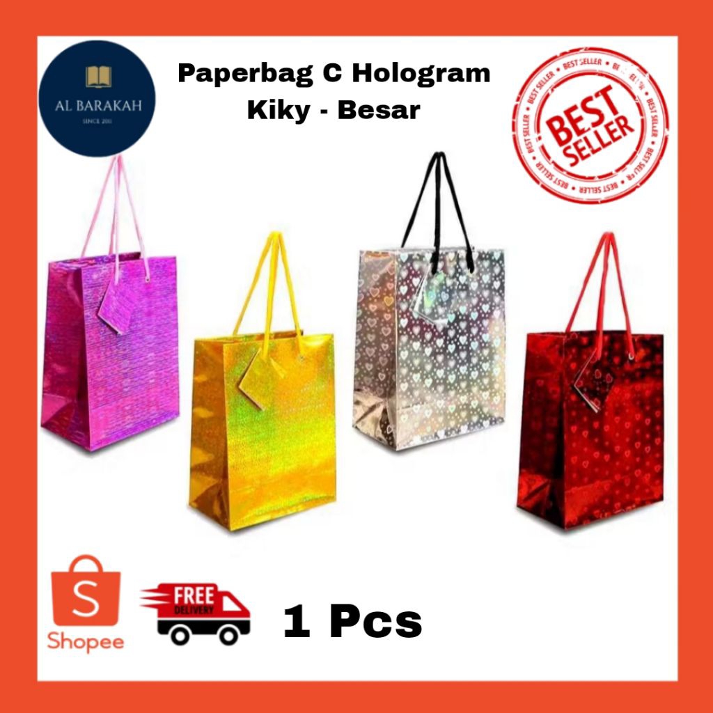 

Paperbag C Hologram Kiky - Besar / Paper Bag Besar / Paperbag Unik / Tas tali kiky