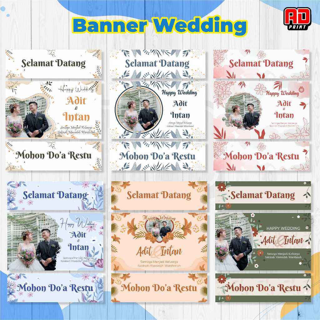 Cetak Banner Pernikahan,Banner selamat datang & Mohon Doa Restu wedding