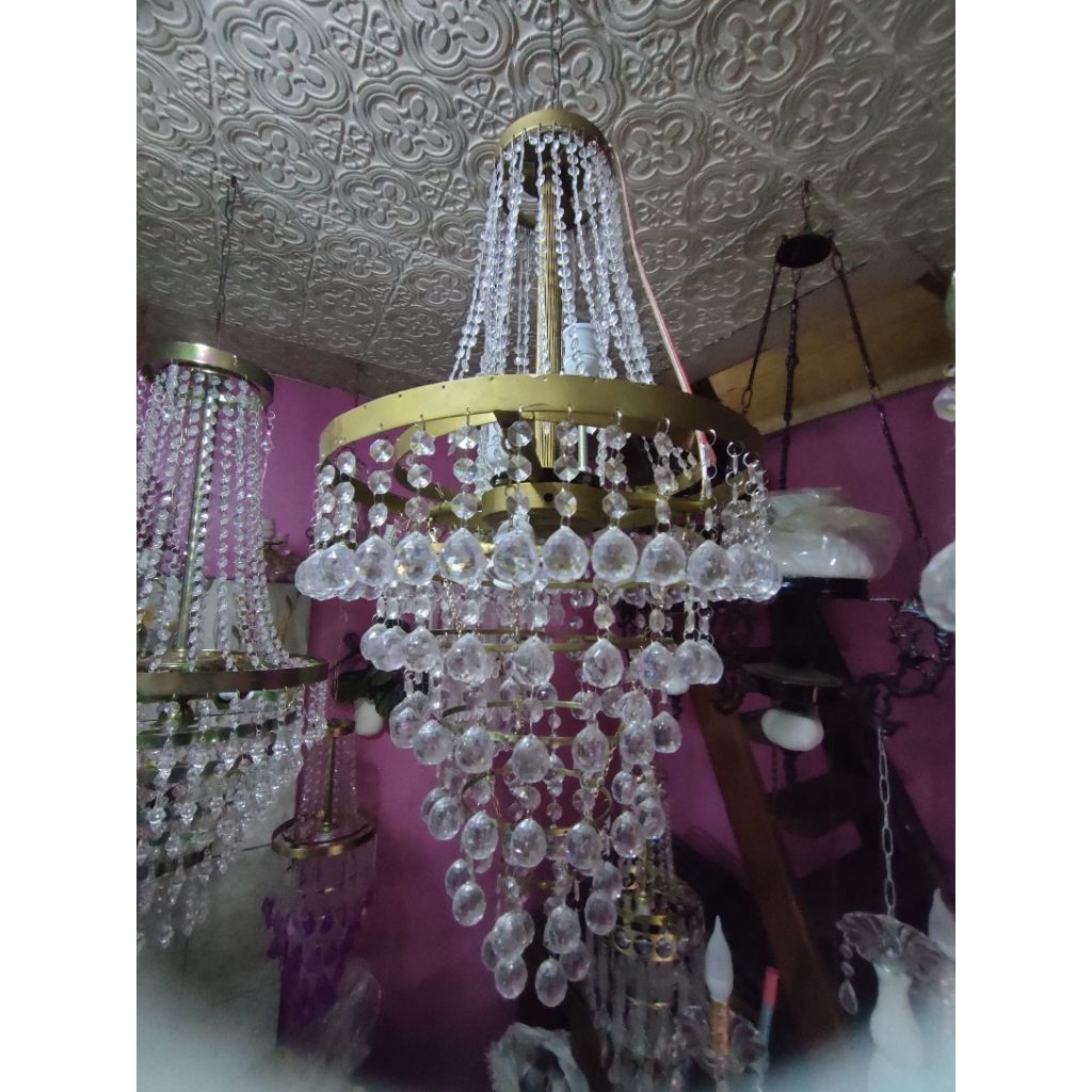 lampu hias kristal bola gantung