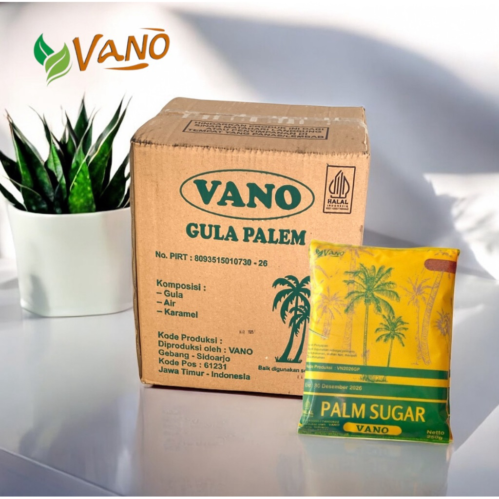 

Vano Gula Palem | Palm Sugar | Satu dus 250Gr x 48pcs