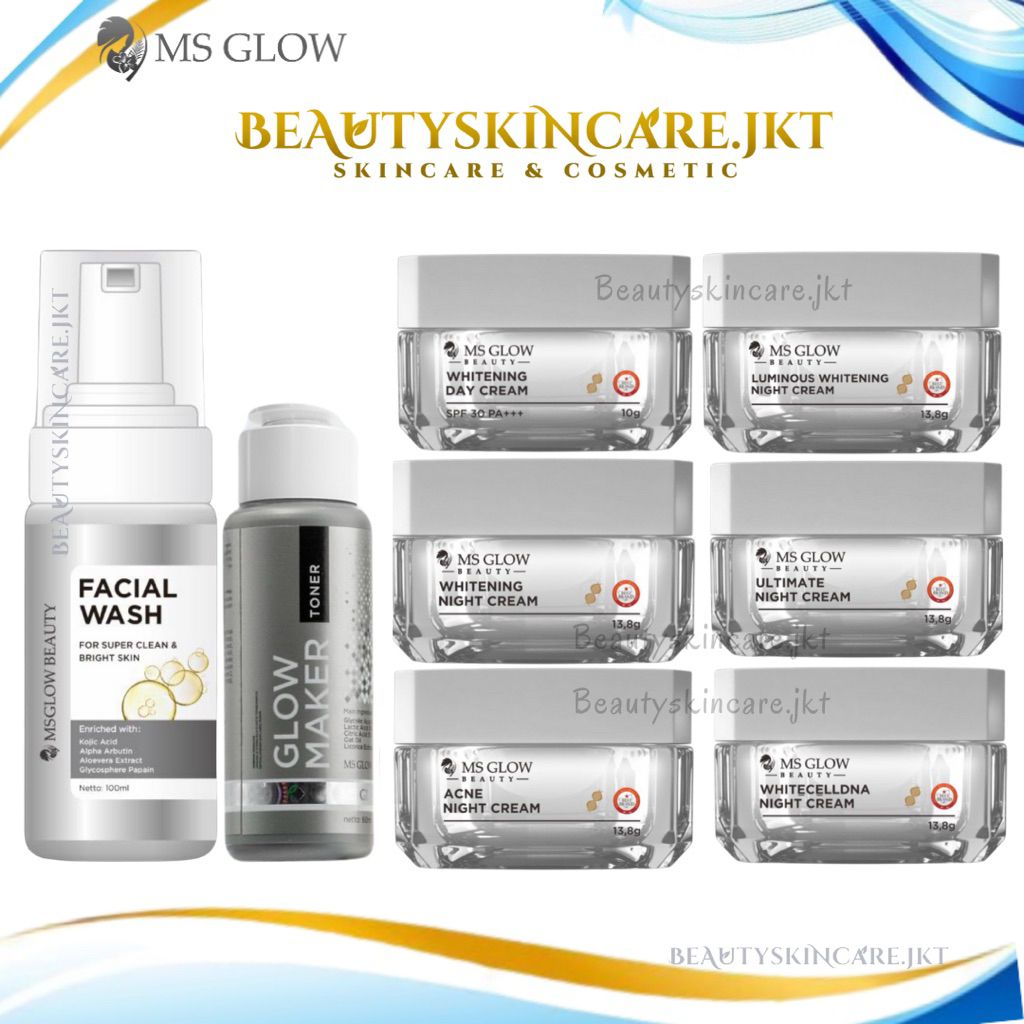 Ms Glow Night Cream Whitening | Cream Malam Ms Glow | Ms Glow Cream Malam Luminous