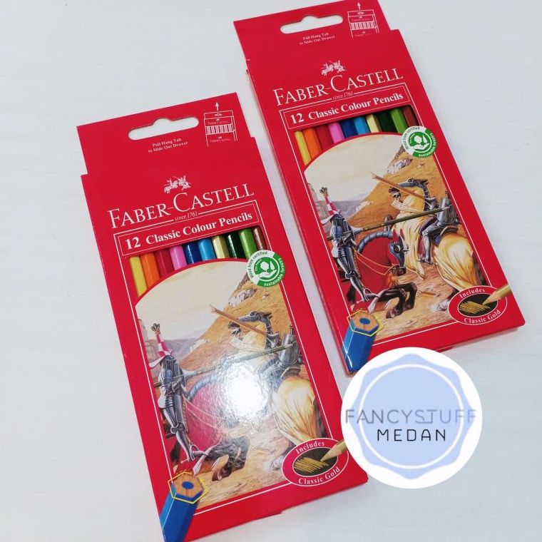 

KODE D37L Fancystuff klir kayu faber castell original panjang 12warna