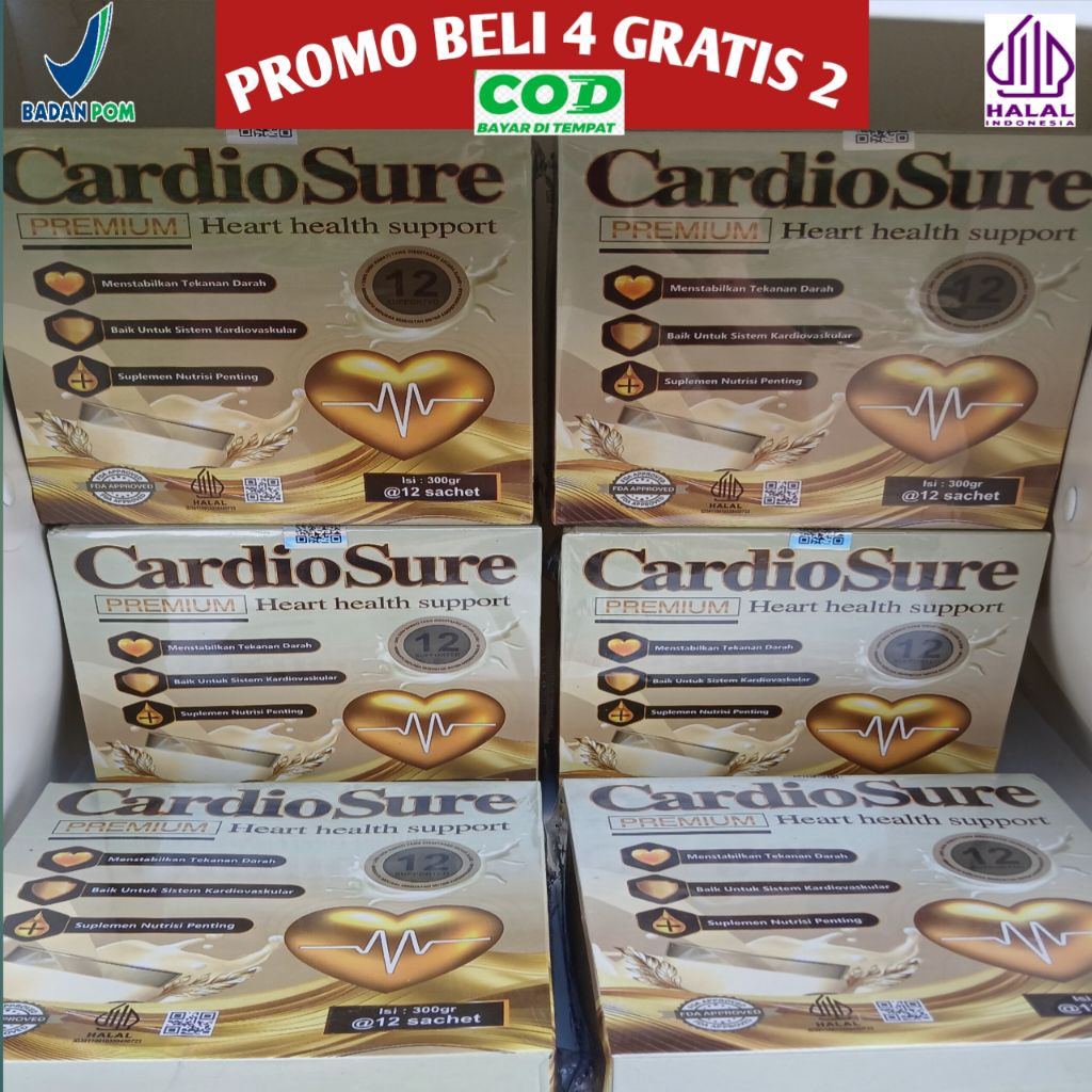 

( PAKET 4 BONUS 2 ) CARDIOSURE MILK SUSU OBAT HERBAL ATASI HIPERTENSI STROKE JANTUNG ASAM URAT KOLESTEROL