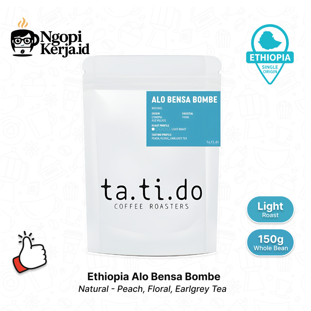 

Biji Kopi Single Origin Ethiopia Alo Bensa Bombe Manual Brew Arabika - Tatido Coffee Roasters