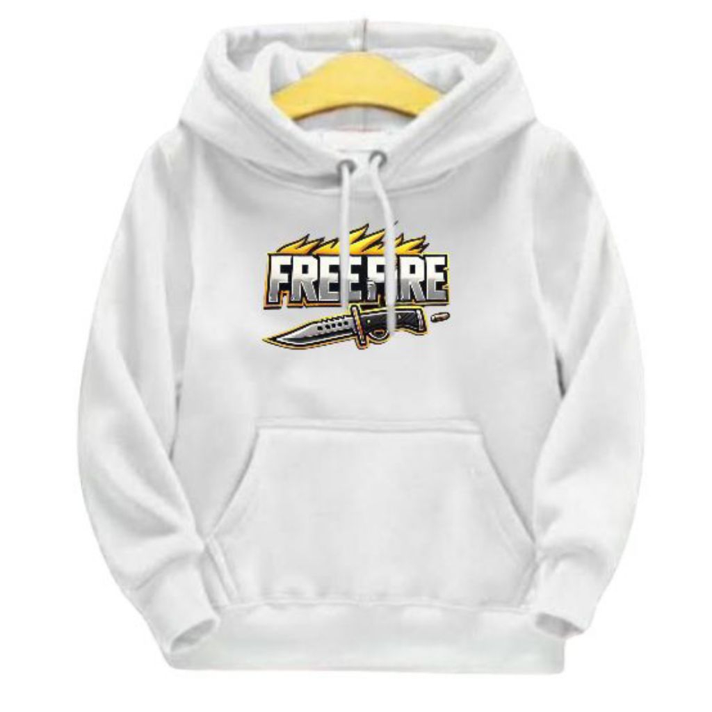 jaket Hoodie anak laki-laki free fire kuning sweater anak usia 2 3 4 5 6 7 8 9 10 11 12 13 tahun fas