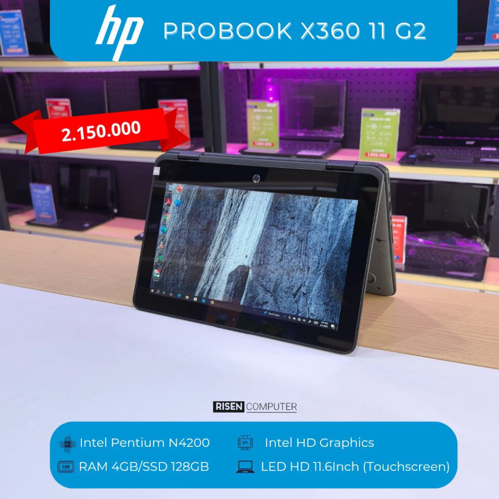Laptop HP Probook X360 11 G2 Intel Pentium N4200 RAM4GB SSD128GB HD 11.6inch(TOUCHSCREEN) SEKEN