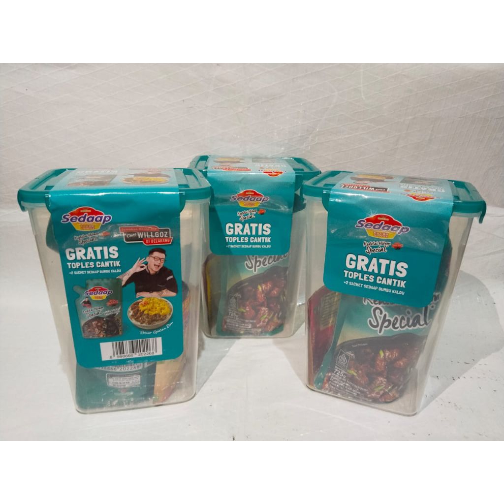 

Kecap sedaap Refill 750g Gratis Toples cantik