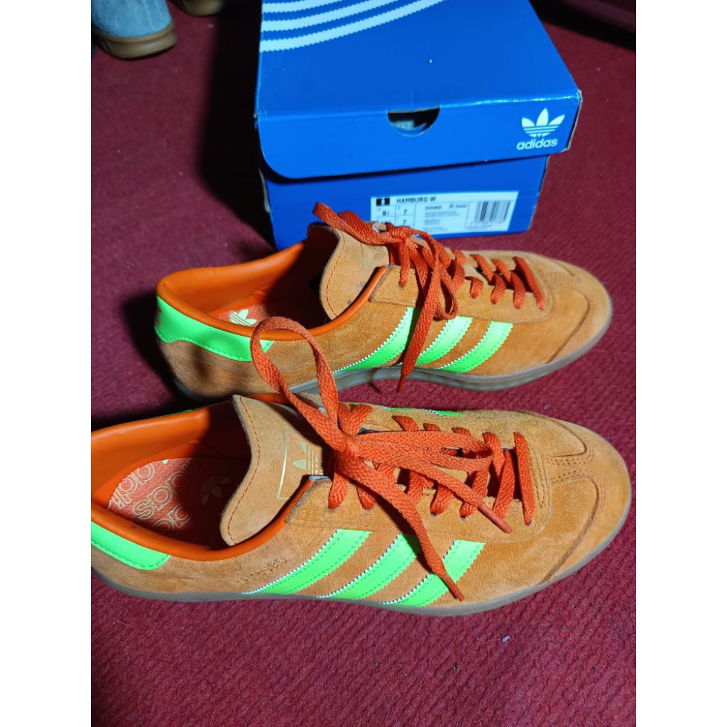 

Sepatu Adidas Original Hamburg orange gren stabilo