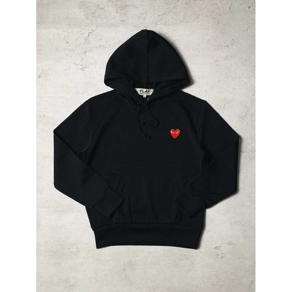 cdg play red heart hoodie original