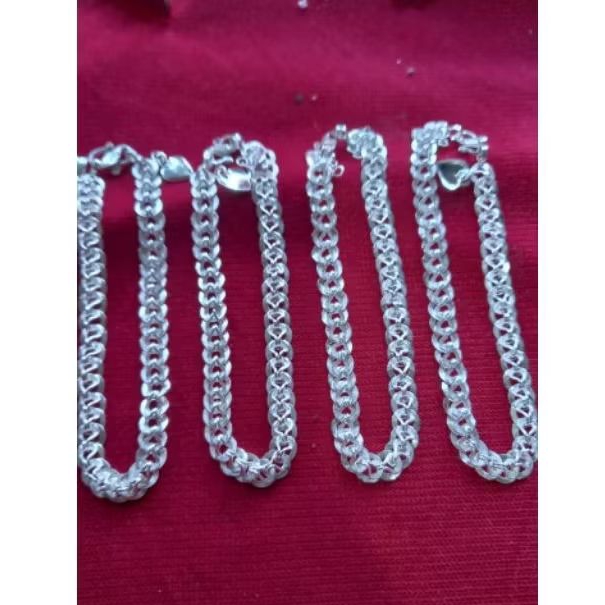 Gelang tangan model lipan perak asli