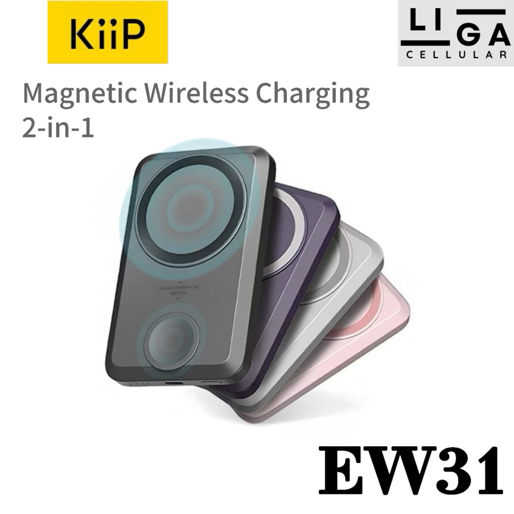 KiiP EW31 Powerbank 2in1 Magnetic Wireless iwatch Type C PD Fast Charging Magsafe