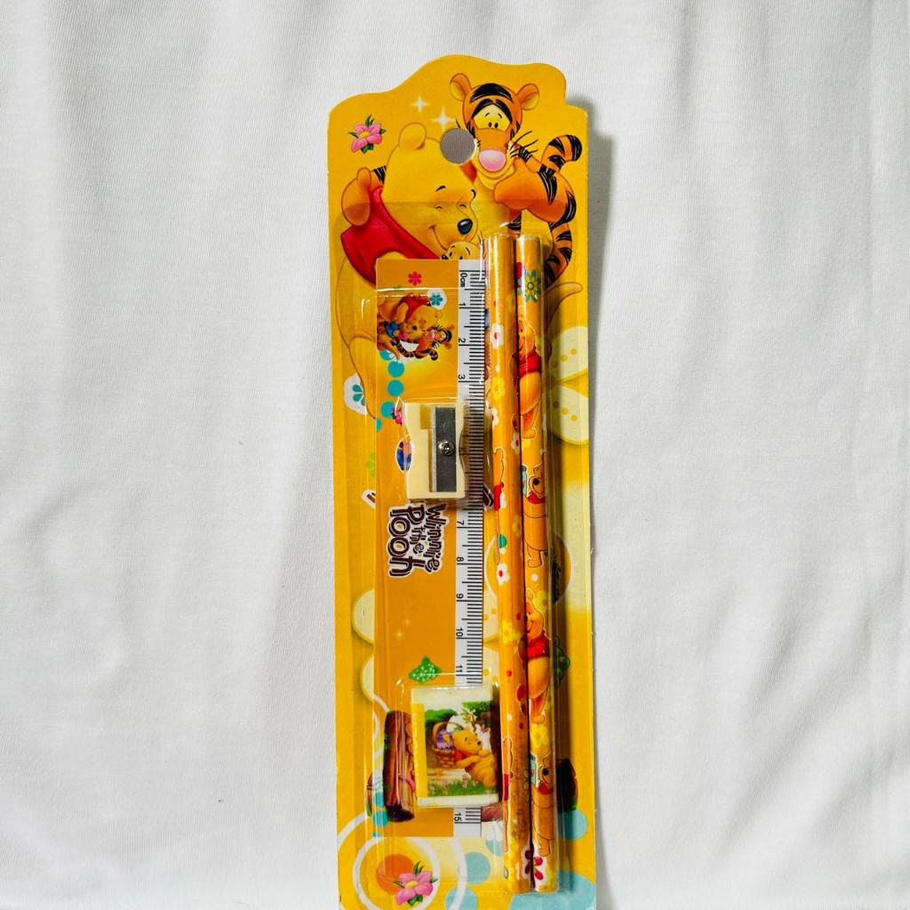 

Paket Alat Tulis Anak Sekolah Stationery Set 5 in 1 Penghapus penggaris Pensil Serutan Karakter Lucu