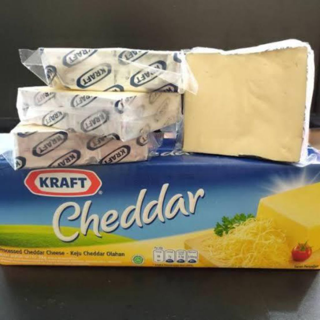 

keju kraft cheddar 250gr 1/4kg / keju potongan untuk kue UK 250gr