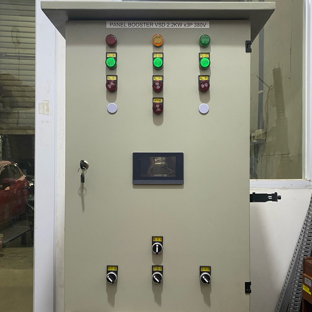 Panel Booster Pump VSD 2.2Kw x3p 380v, Panel Pompa Dorong inverter 2.2Kw x3p 380v 3Phase, Panel Boos