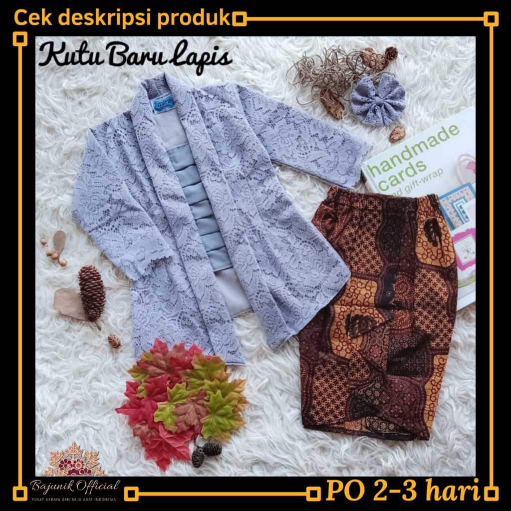Kutu Baru Lapis | Kebaya Brokat Anak Perempuan & Dewasa Kostum Carnaval Baju Adat Jawa Sunda Murah