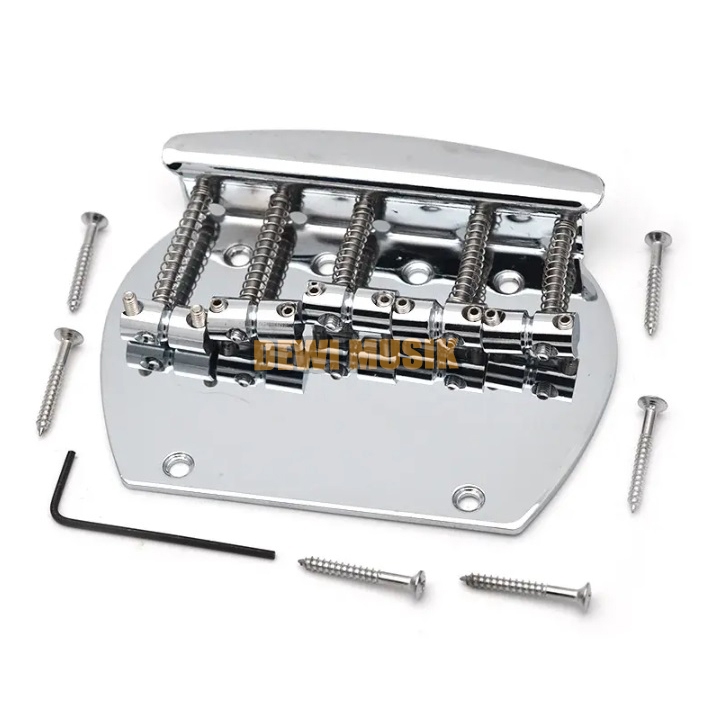 BRIDGE GITAR BASS MUSICMAN 5 SENAR WARNA CHROME AG067 / MUSICMAN BRIDGE BASS GUITAR (SC3040)