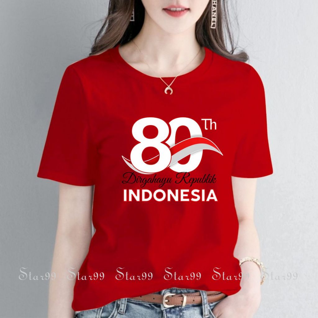 QH Baju Indonesia merdeka / baju 17 Agustus / baju kemerdekaan Indonesia / kaos oblong pria wanita /