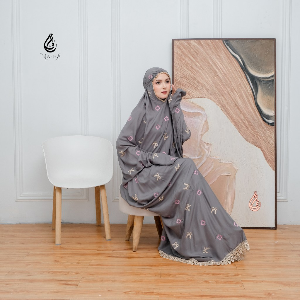 NAFHA - Mukena Terusan Dewasa Bordir Coquette