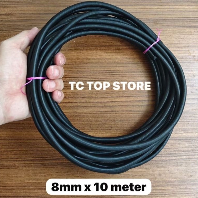 

HenJO Tali Karet Bulat 8mm / Tali Elastis / Tali String / Tali Bagasi (Panjang 10 Meter)