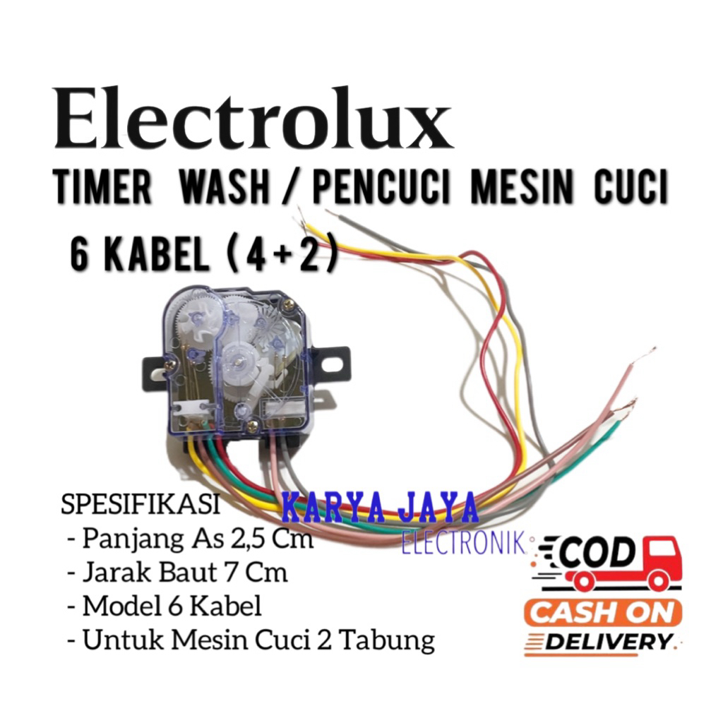 Timer Wash 6 Kabel Mesin Cuci Electrolux 2 Tabung - Timer Mesin Cuci Electrolux 6 Kabel