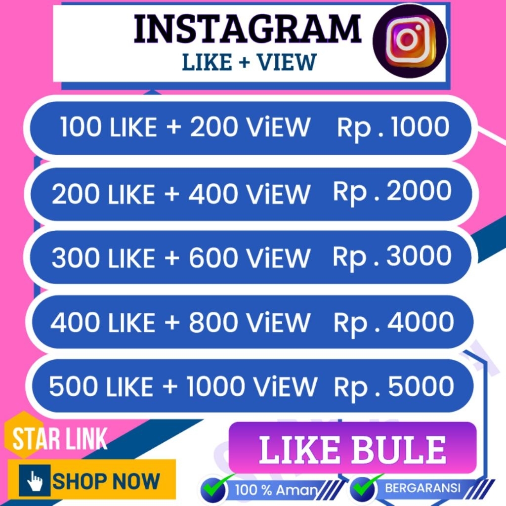 Instagram Like Bule Bergaransi