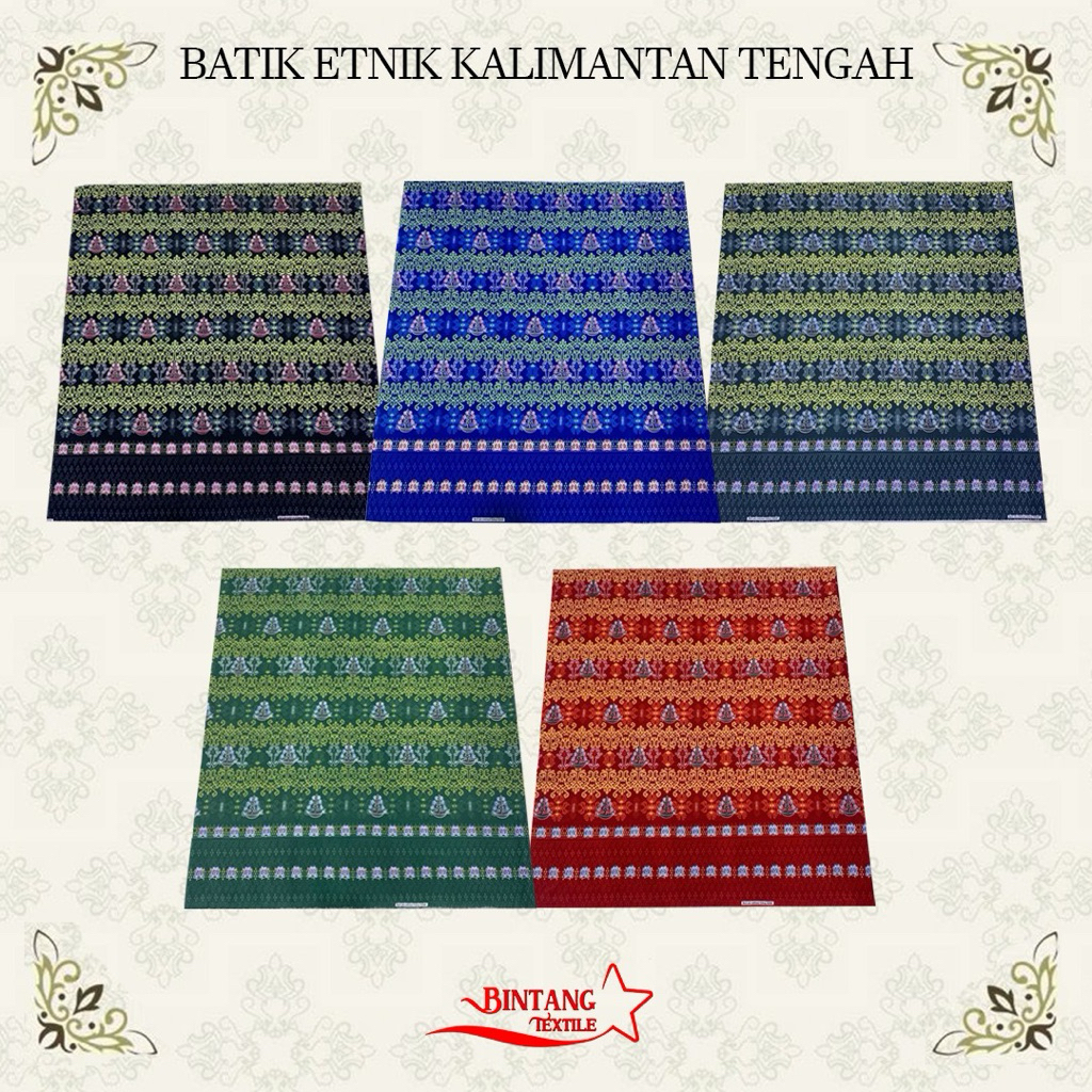 Kain Batik Khas Kalteng bahan Semi Sutera - Harga per setengah meter
