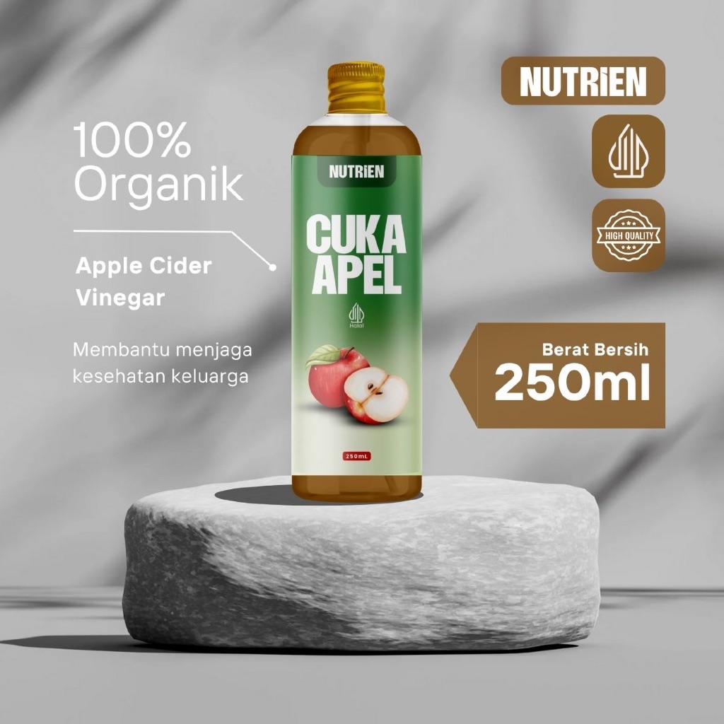 

Nutrien - Cuka Apel 250 mL Murni With Mother Premium Apple Cider Vinegar