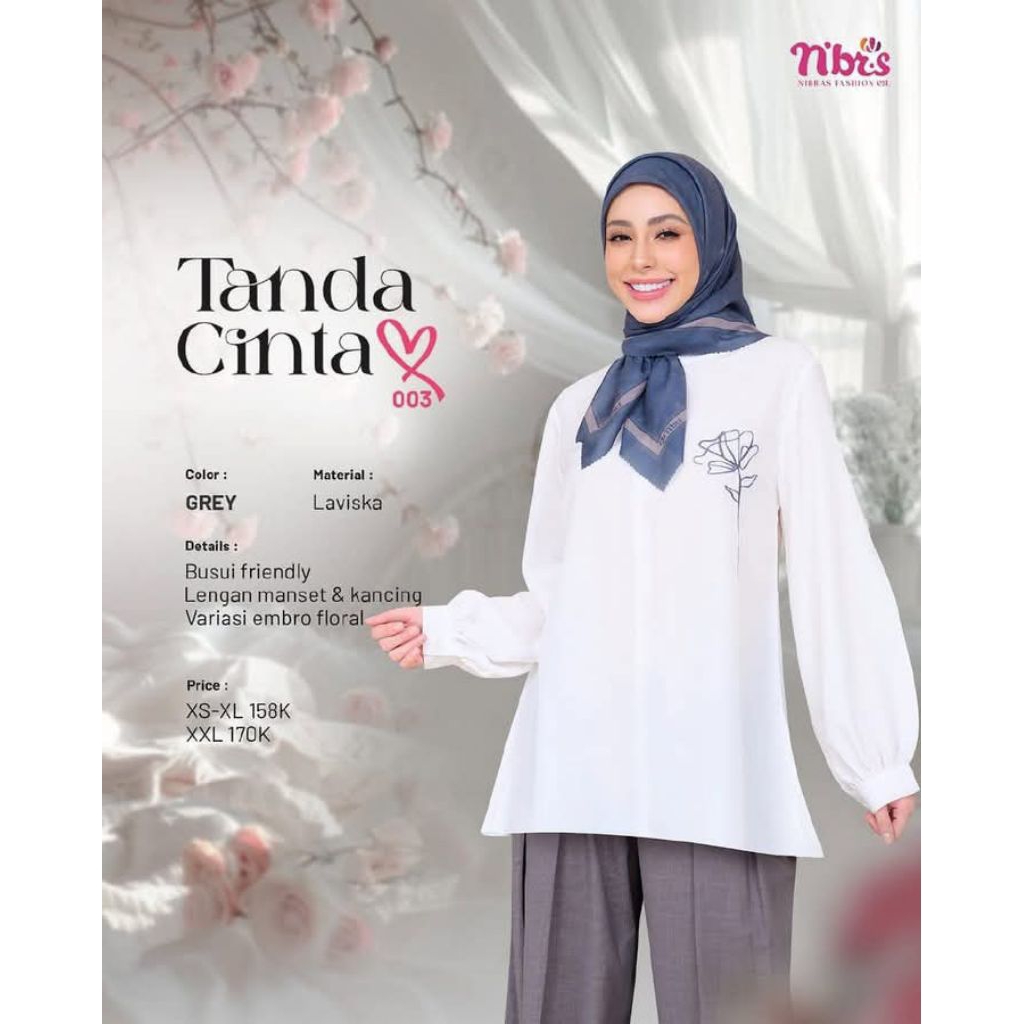 ATASAN TANDA CINTA 003 BW NAVY,BW BROWN,BW GREY BY NIBRAS