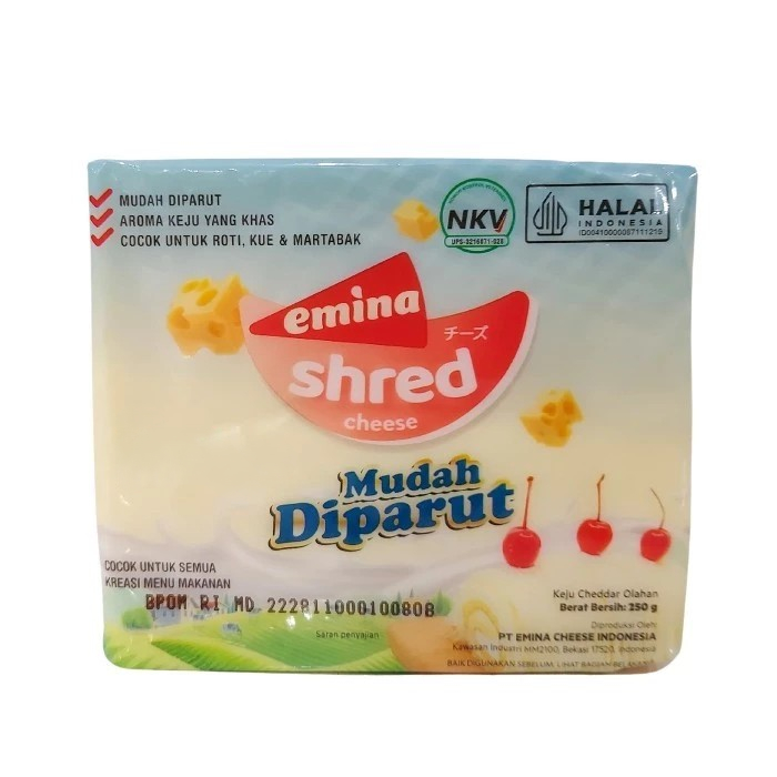 

Keju Emina Shred Cheese 250g Mudah Diparut