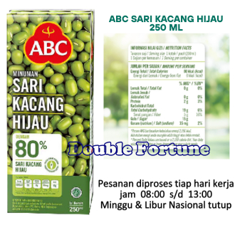 

ABC Minuman Sari Kacang Hijau 250 ml - Tinggi Gizi dan serat pangan