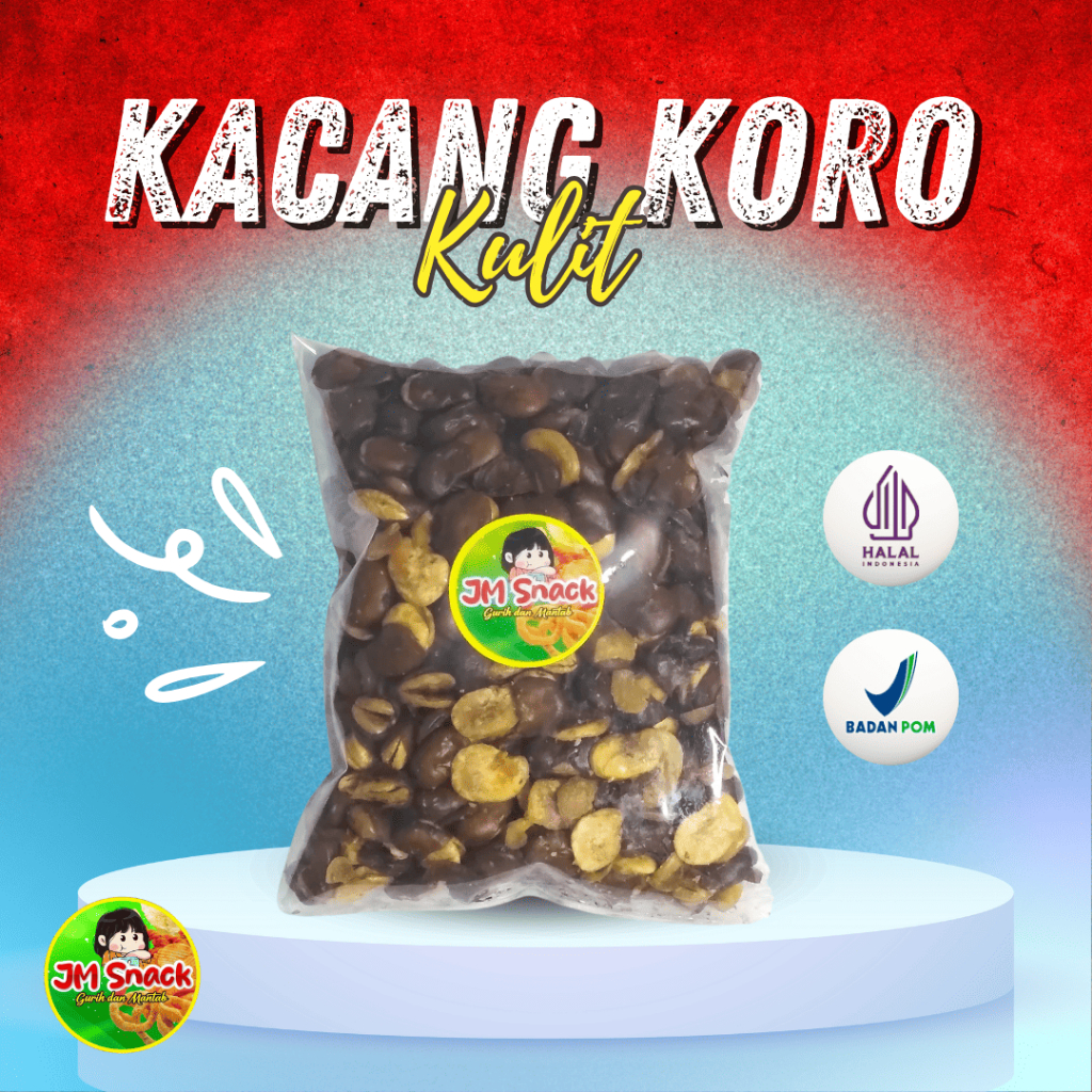 

Kacang Koro Kulit 400gr Cemilan Gurih Snack kacang Asin Renyah by JM Snack