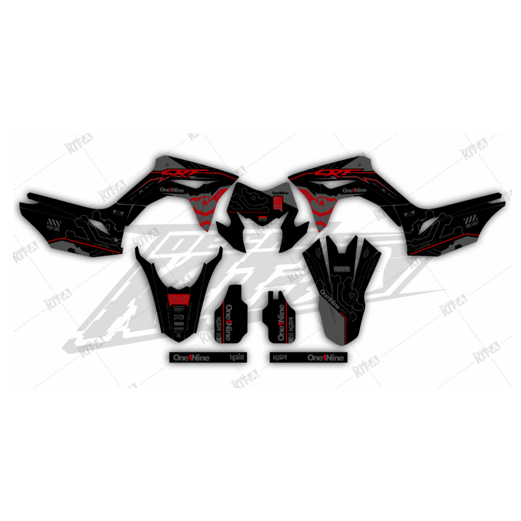Decal Stiker CRF 150L Dekal Variasi Sticker Striping Custom Full Body WHITE AND BLUE D-I2-1364 D-I2-