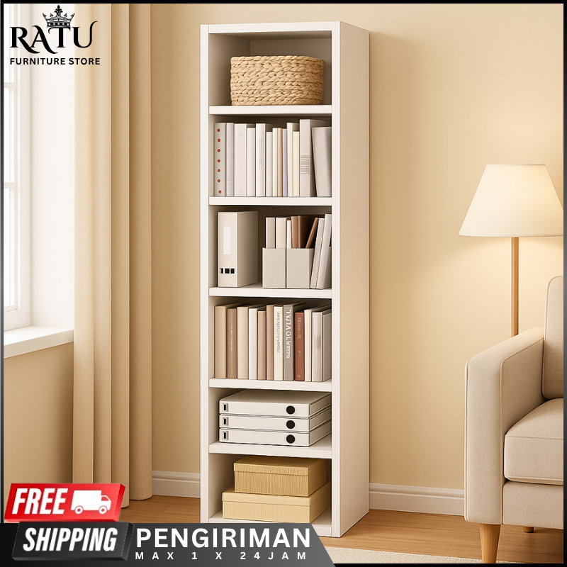 Rak Buku - Rak Susun - Lemari Buku - Rak Serbaguna - Rak Buku Kayu Perpustakaan - Rak Ratu Furniture