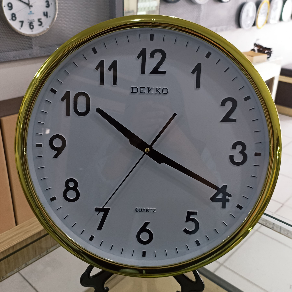 JAM DINDING DEKKO 380 BESAR WHITE GOLD/JAM DINDING ESTETIK/JAM DINDING MURAH/JAM DINDING MEWAH/EMAS 
