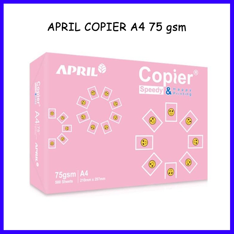 

kertas HVS APRIL Copier Happy A4 75gr 1 Rim (500 lembar )