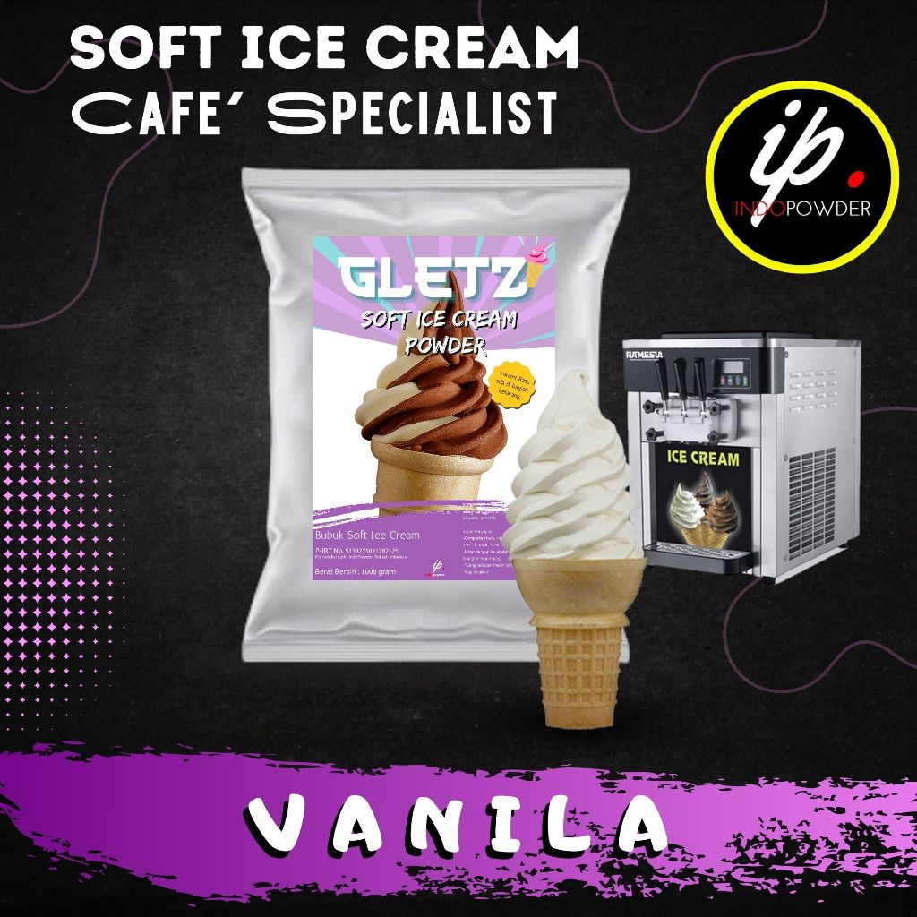 

IP Jakarta - Bubuk SOFT ICE CREAM rasa VANILLA 1Kg I Serbuk Es Krim Cone Untuk Café dan Waralaba