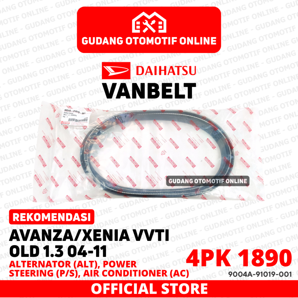 Vanbelt Fanbelt ALT AC P/S Daihatsu Xenia Avanza VVTI 1.3 2004 - 2011 Original ORI 9004A-91019-001