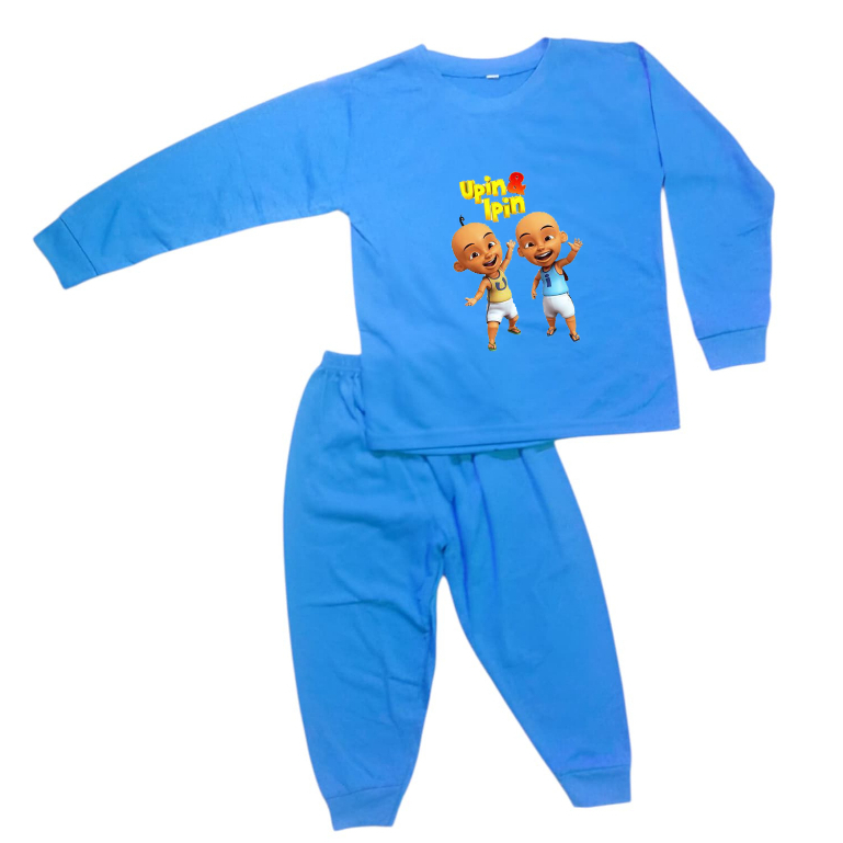 Setelan Panjang Anak Unisex Model Kartun Upin Ipin