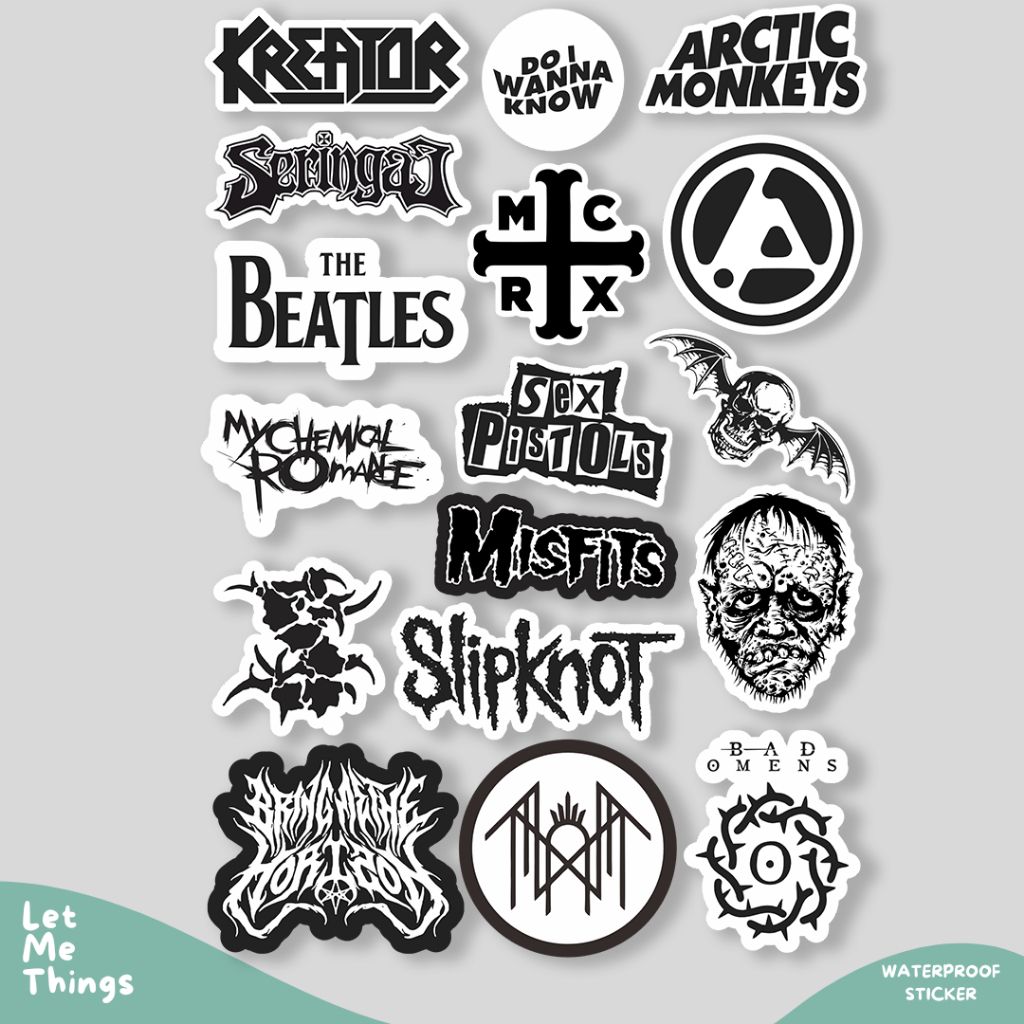 

sticker pack band mcr bmth artic monkeys bad omens || stiker helm