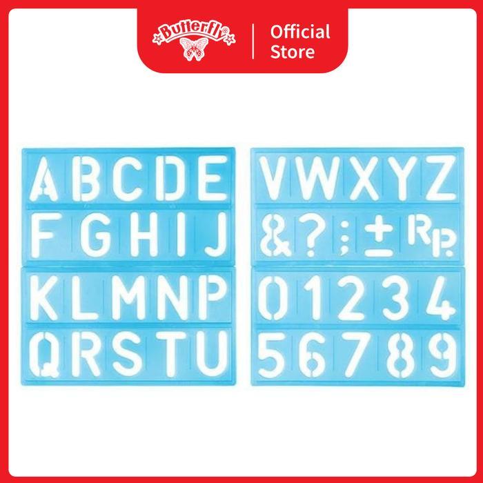 

Penggaris Mal Huruf Sablon No. 430 Butterfly | Penggaris Angka Mal Abjad